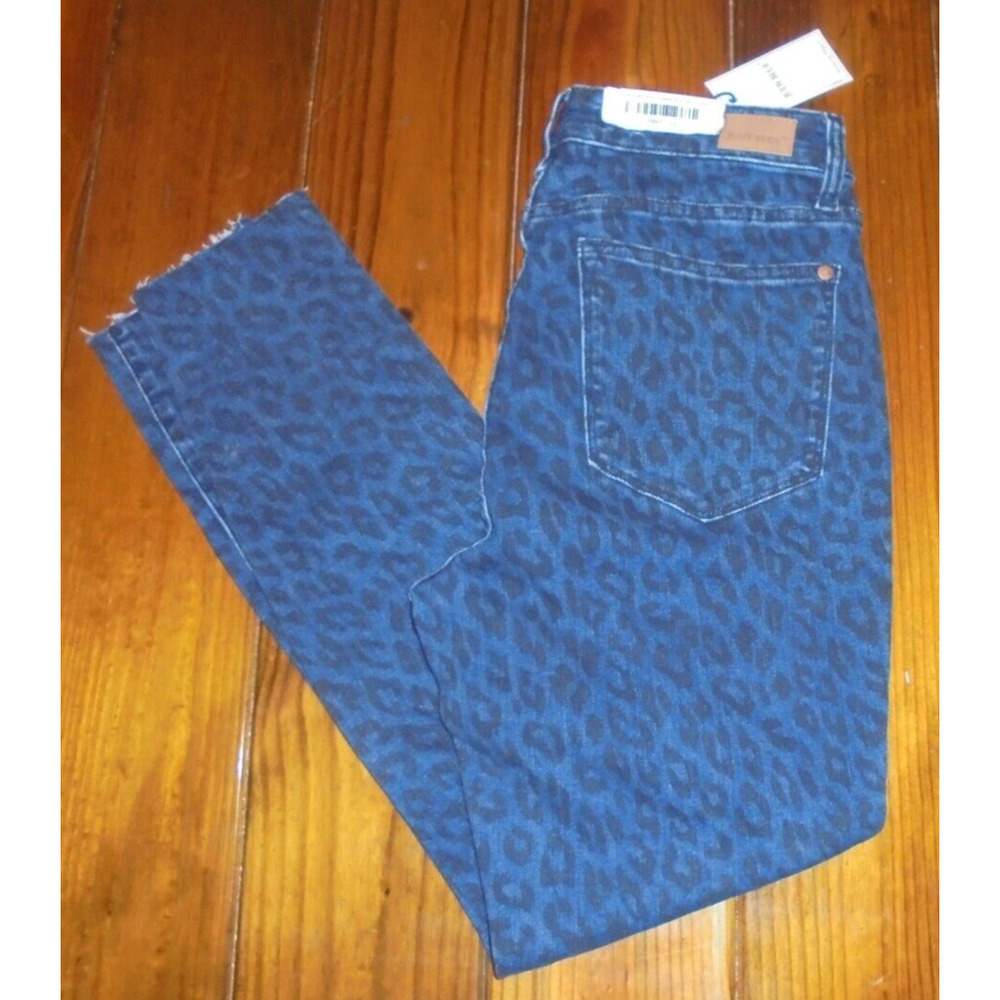 Judy Blue Mid Rise Cheetah Print Denim Skinny Jeans size 13/31 BNWT